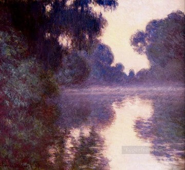湖池の滝 Painting - セーヌブルーの霧深い朝 クロード・モネの風景